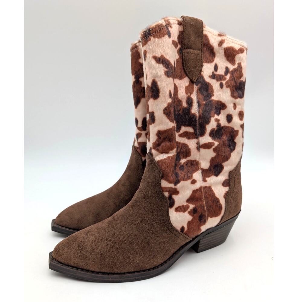 DV by Dolce Vita Korbella Cowboy Western Boots Women's Brown Size US5 EU35.5